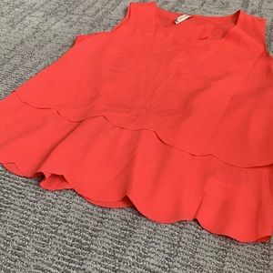 Salmon colored scalloped tank, open back